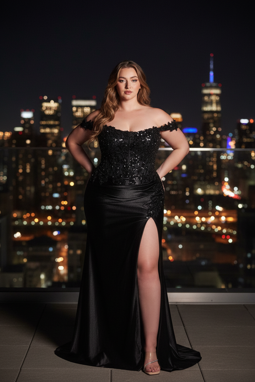 Black Gown Rooftop