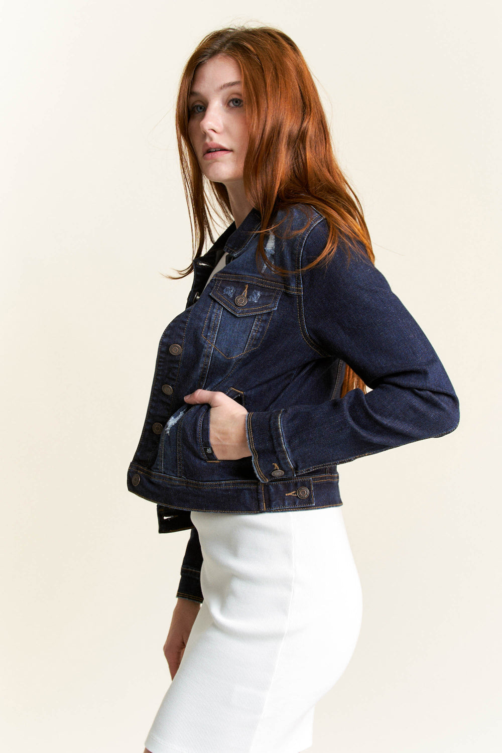 Destructed Classic Denim Jacket-1