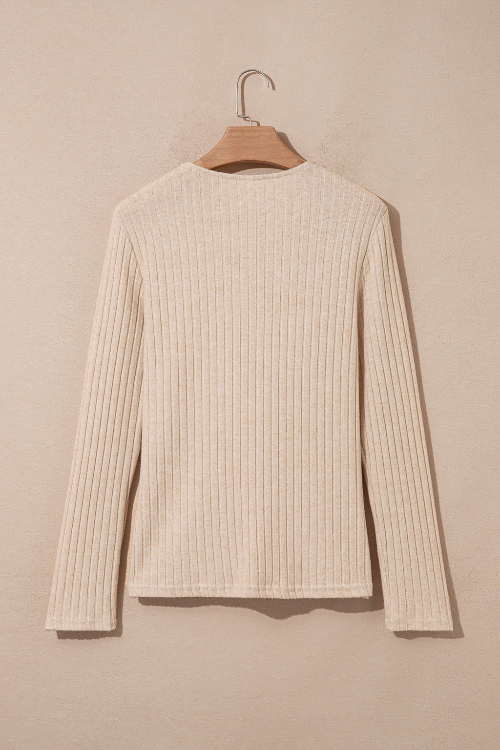 Martha Ribbed Knit Cowl Long Sleeve Top-4