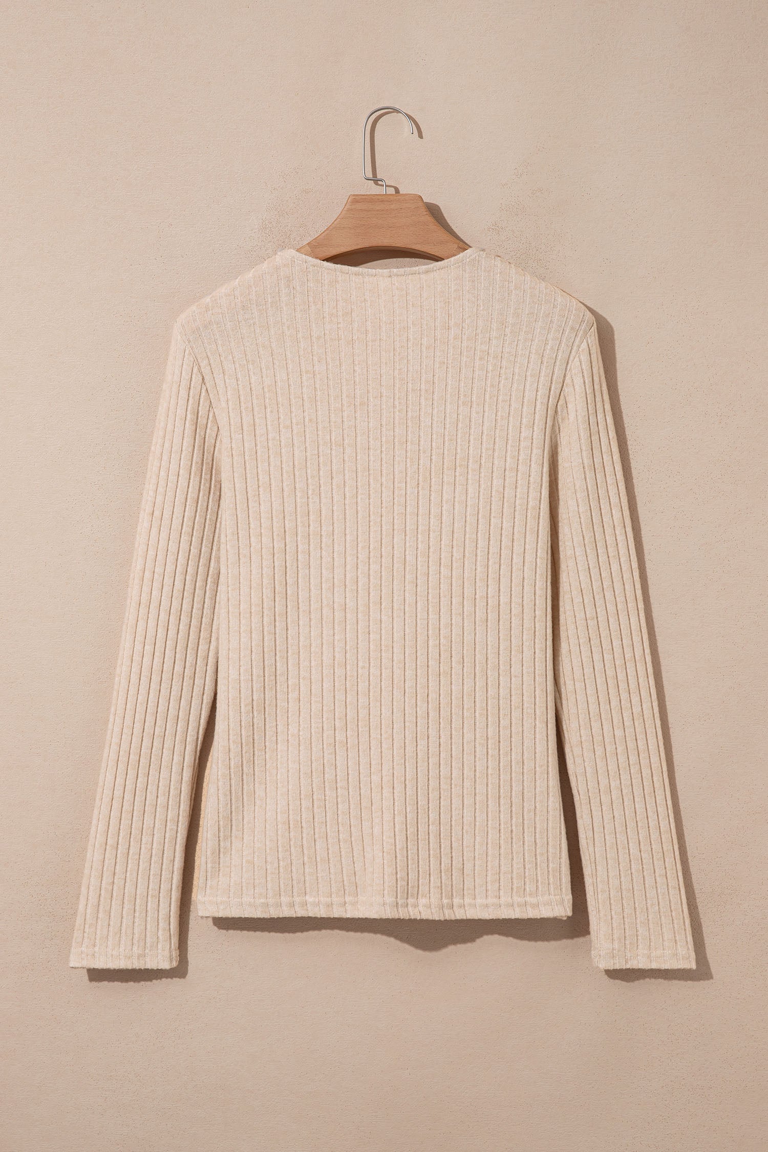 Martha Ribbed Knit Cowl Long Sleeve Top-4