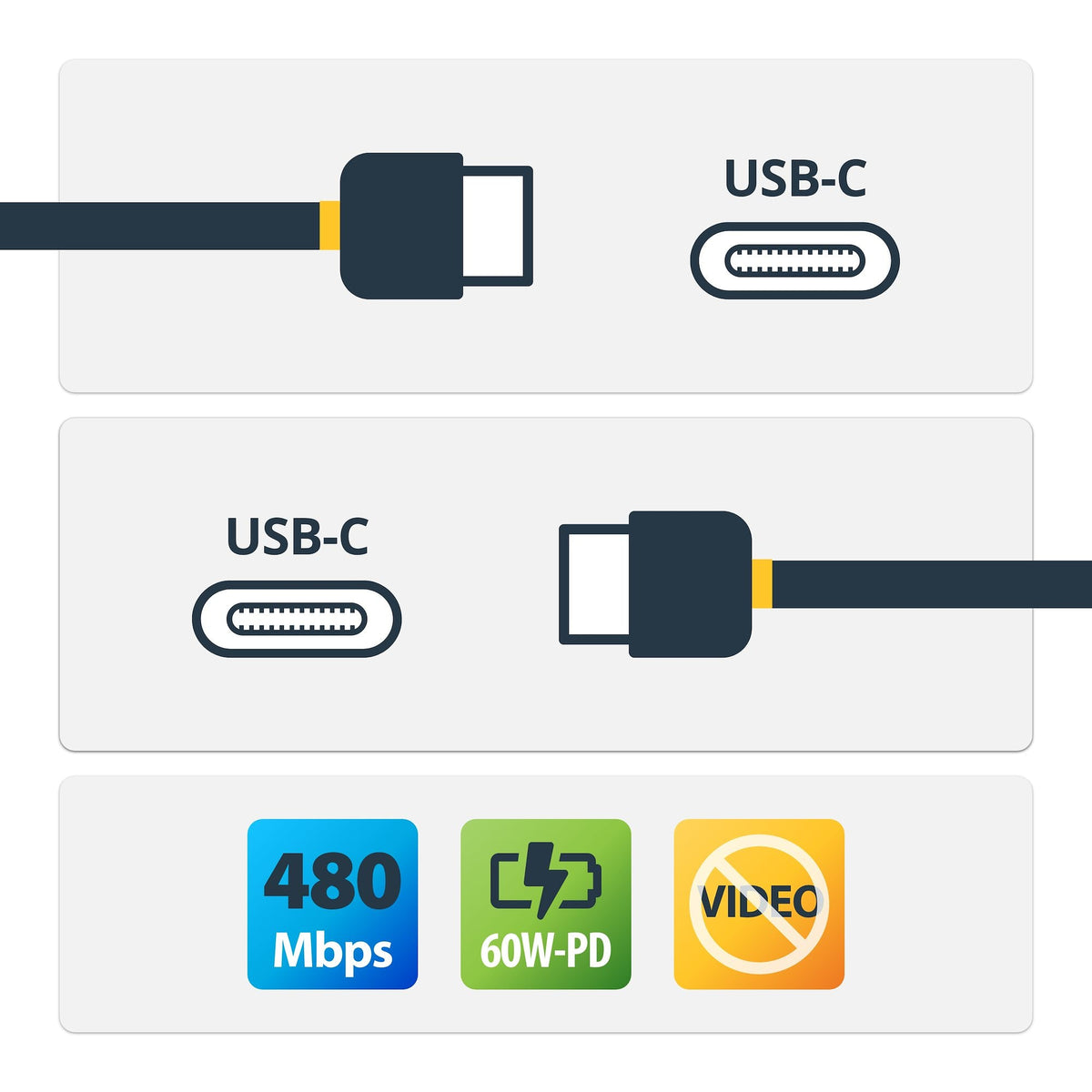 Star Tech 1ft (30cm) USB C Charging Cable Right Angle - 60W PD 3A - Heavy Duty Fast Charge USB-C Cable - Black USB 2.0 Type-C - Rugged Aramid Fiber - USB Charging Cord-1