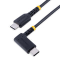 Star Tech 1ft (30cm) USB C Charging Cable Right Angle - 60W PD 3A - Heavy Duty Fast Charge USB-C Cable - Black USB 2.0 Type-C - Rugged Aramid Fiber - USB Charging Cord-0