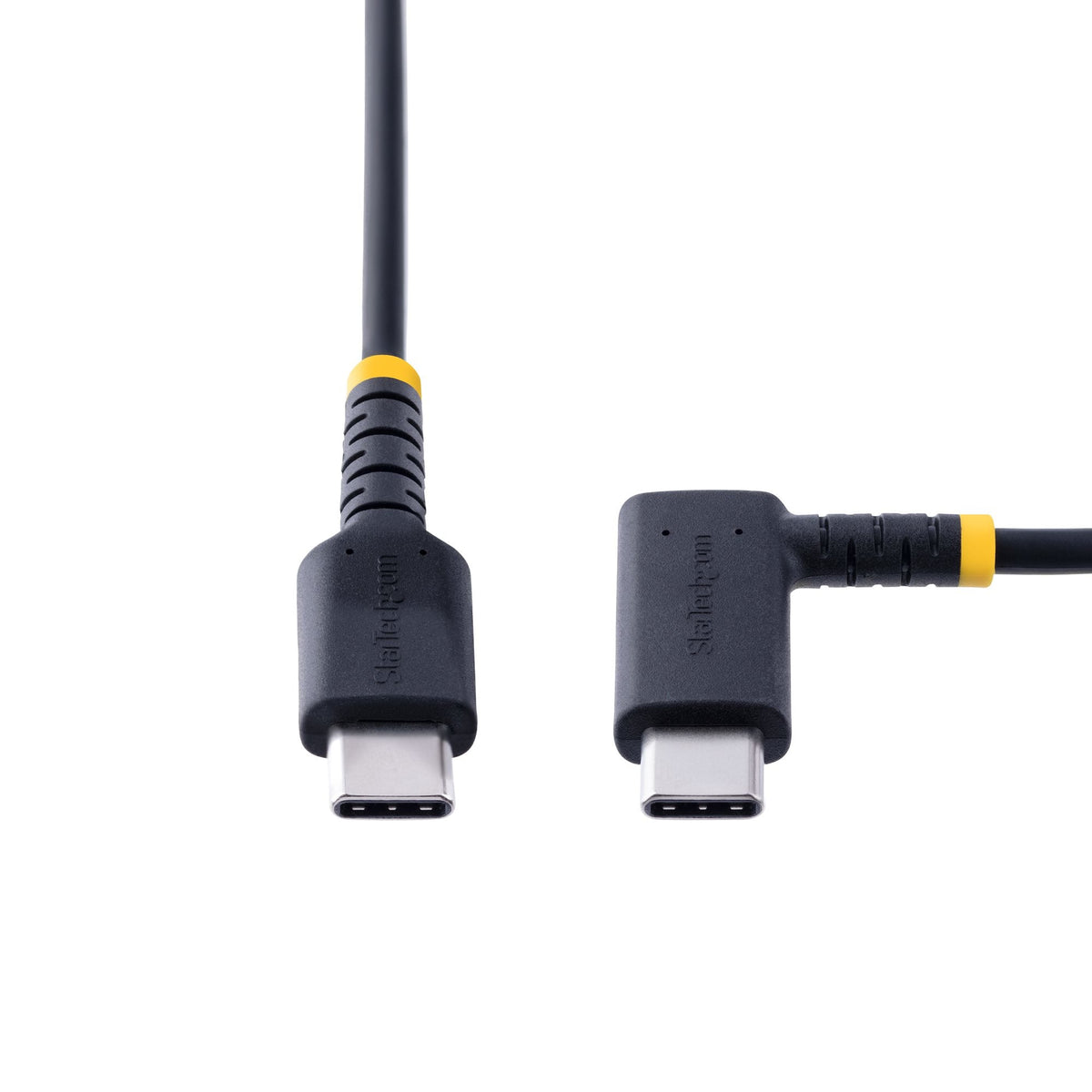 Star Tech 1ft (30cm) USB C Charging Cable Right Angle - 60W PD 3A - Heavy Duty Fast Charge USB-C Cable - Black USB 2.0 Type-C - Rugged Aramid Fiber - USB Charging Cord-4