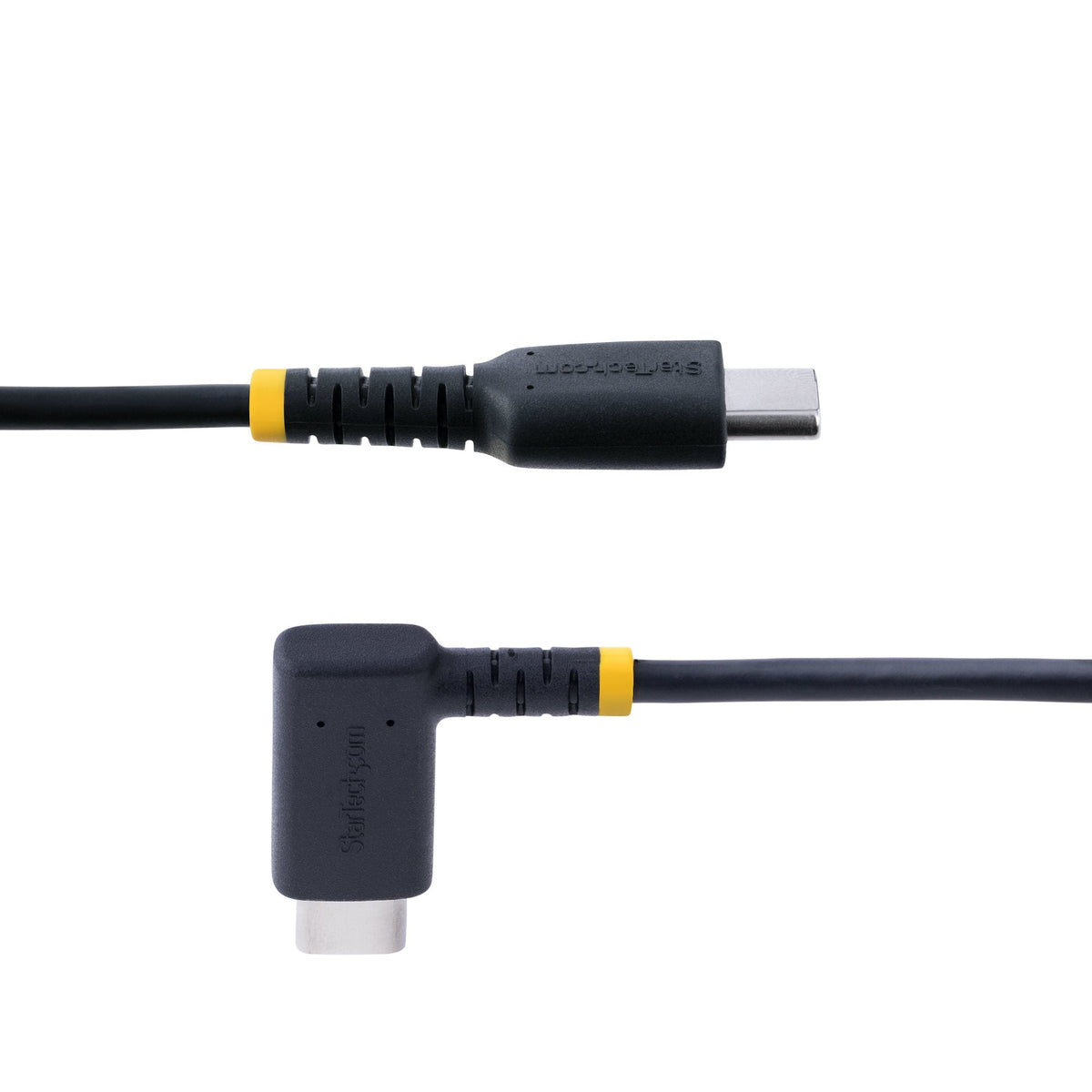 Star Tech 1ft (30cm) USB C Charging Cable Right Angle - 60W PD 3A - Heavy Duty Fast Charge USB-C Cable - Black USB 2.0 Type-C - Rugged Aramid Fiber - USB Charging Cord-3