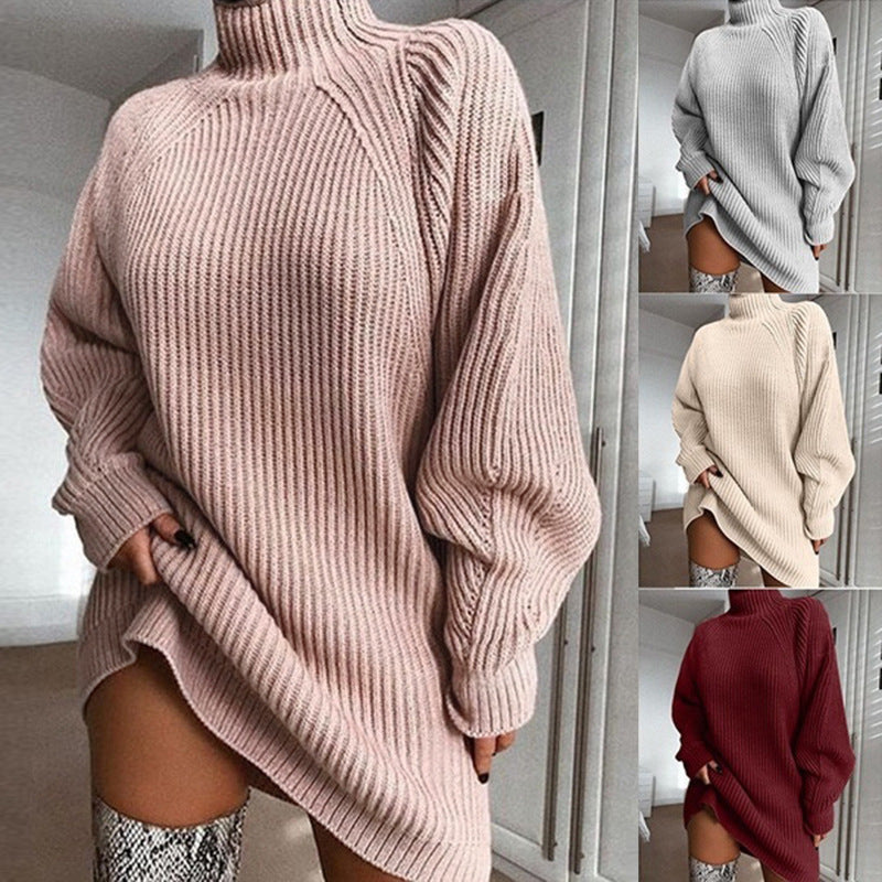 Collage of people wearing oversized knit sweaters in various colors.