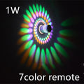 Colorful light bulb with 7-color remote control feature on a dark background