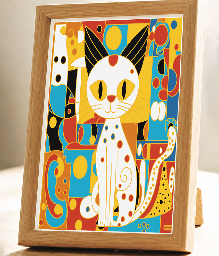Abstract Cat Cloisonne Art Kit F07AM3-19-2-0