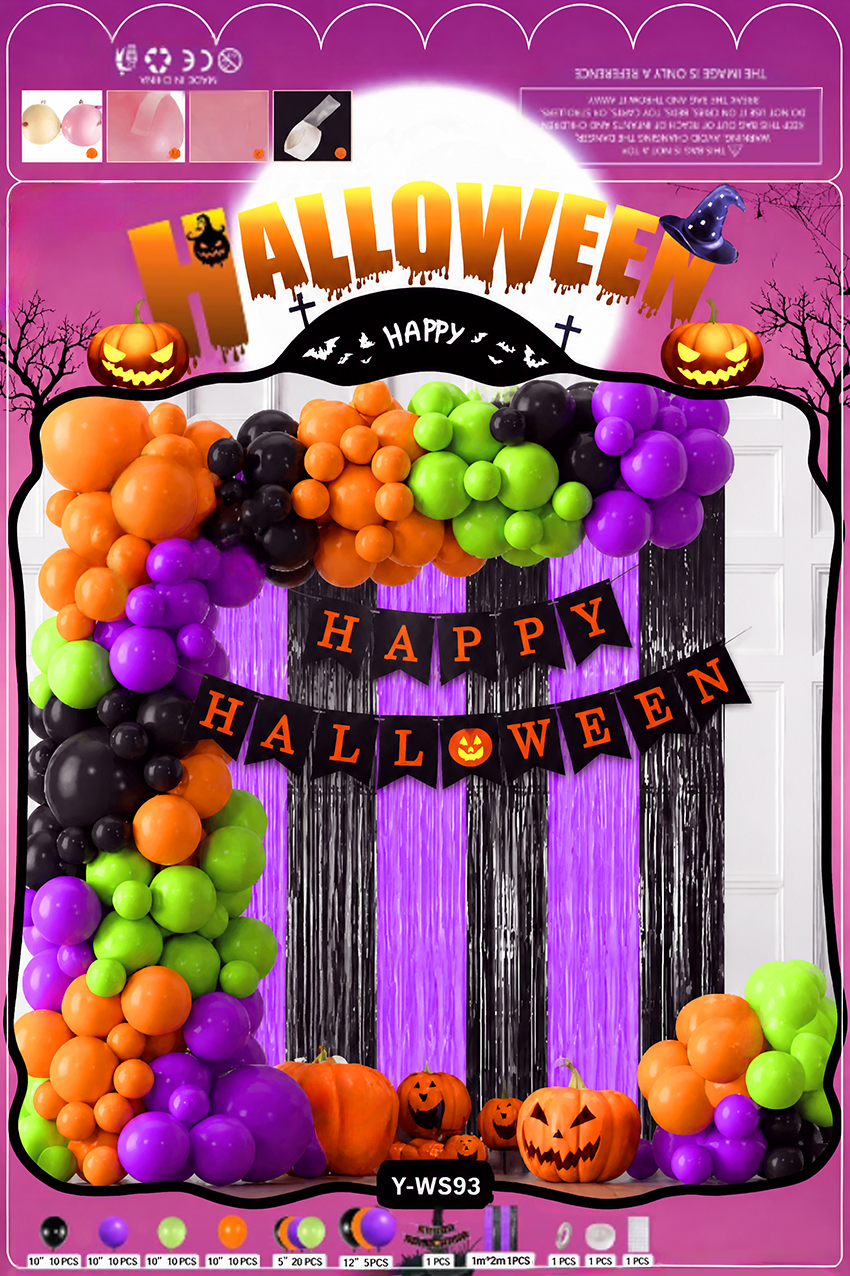 Balloon Arch Set - Spooky Cat & Pumpkin F07M2-3 Y-WS93-0