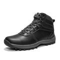 Black hiking boot on a white background