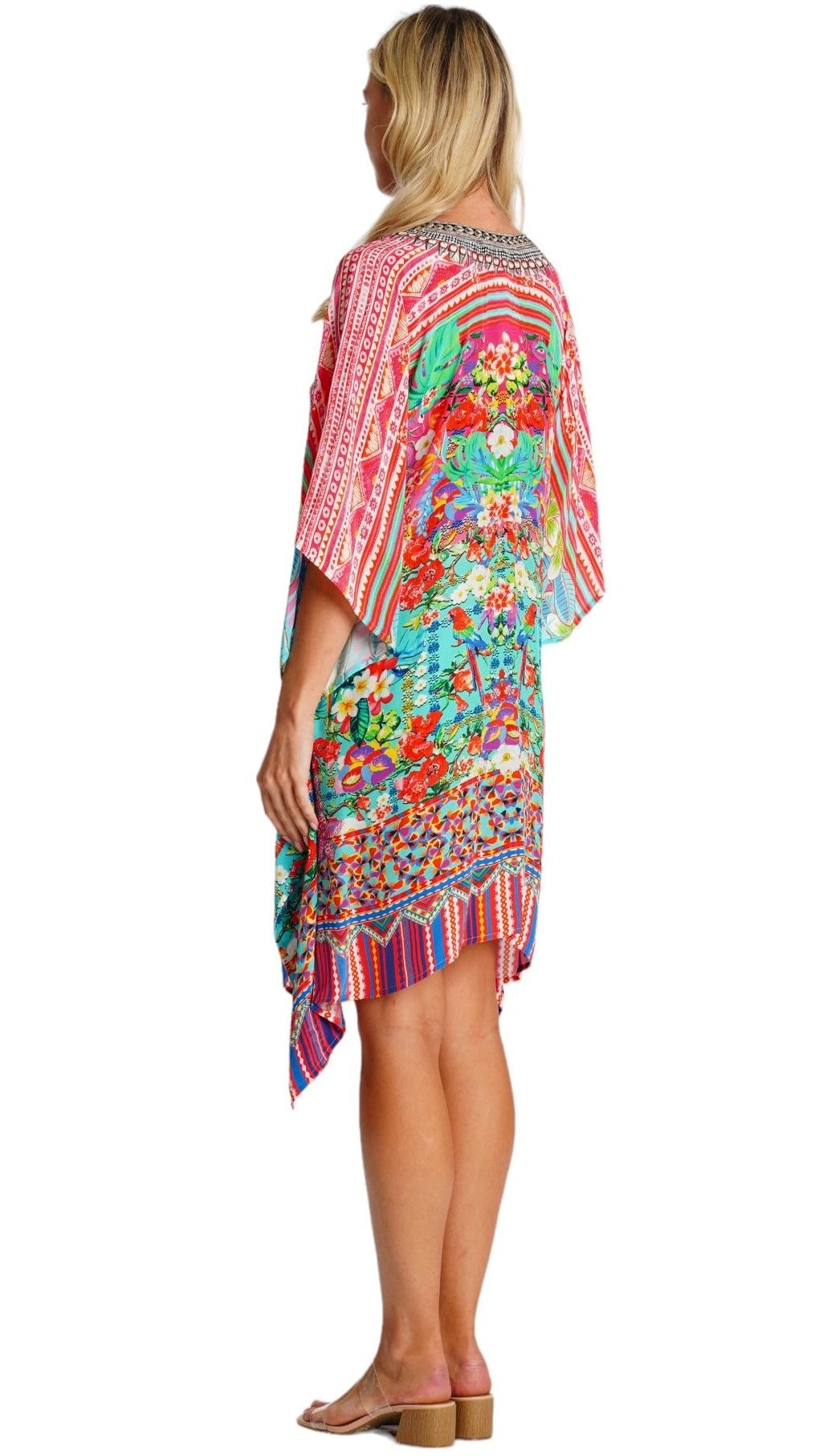 Vivid Multicolor Animal Print Kaftan Cover-Up | Wholesale Resort Wear for Boutiques