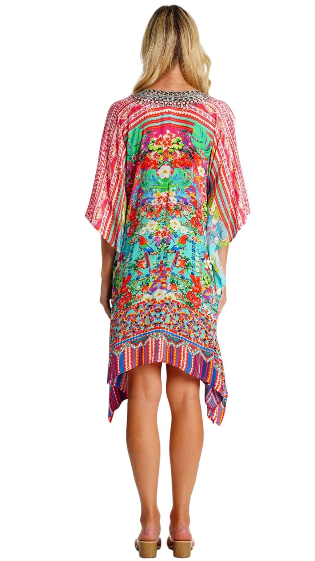 Vivid Multicolor Animal Print Kaftan Cover-Up | Wholesale Resort Wear for Boutiques
