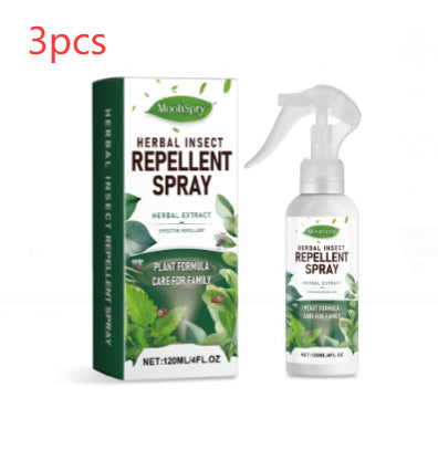 A box and spray bottle of Mothspry Herbal Insect Repellent Spray shown on a white background, with a red '3pcs' text overlay in the top left corner.