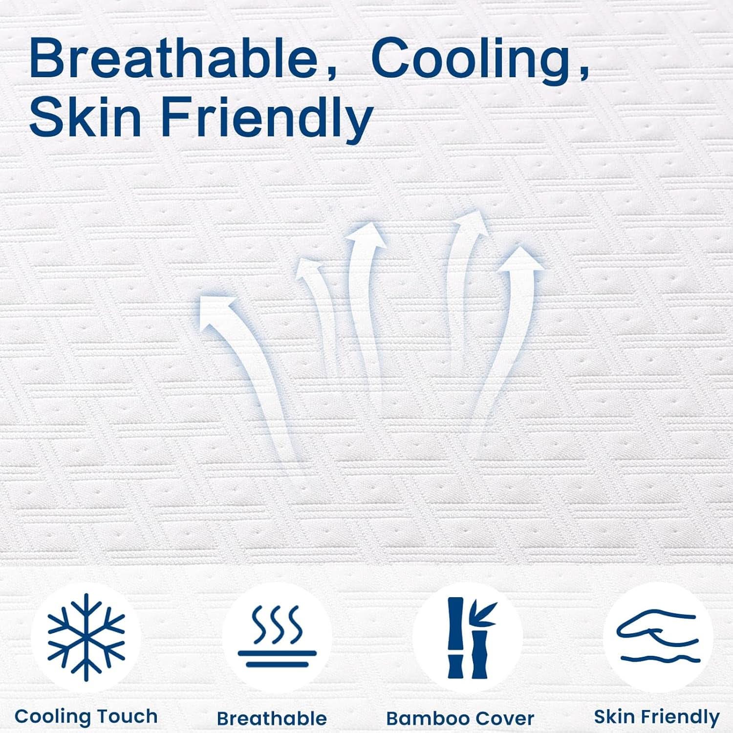 Cooling Gel Memory Foam Mattress Topper with Removable Cover-2