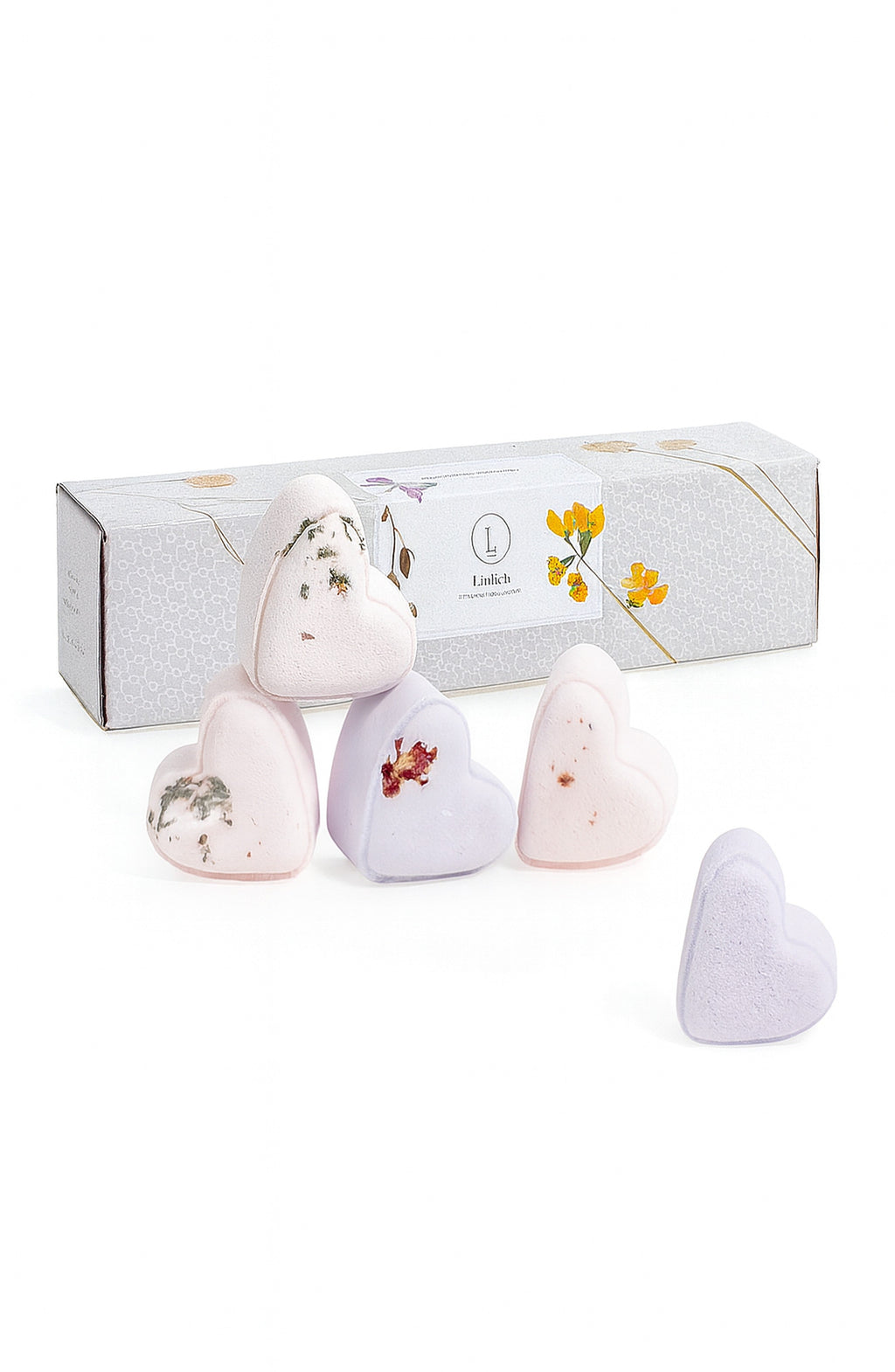 Valentine's Day best Bath Bombs Gift - Lavender  - a Set of 5 Heart Shaped Gift box-1