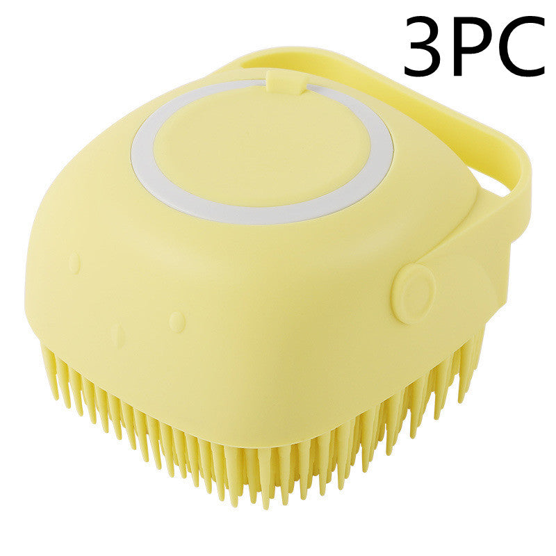 Yellow scrubber with bristles on a white background, labeled '3PC'.