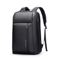 A black minimalist backpack with multiple zippered compartments and a vertical brand name 'PURDARE HOME' printed on the front, shown on a clean white background.
