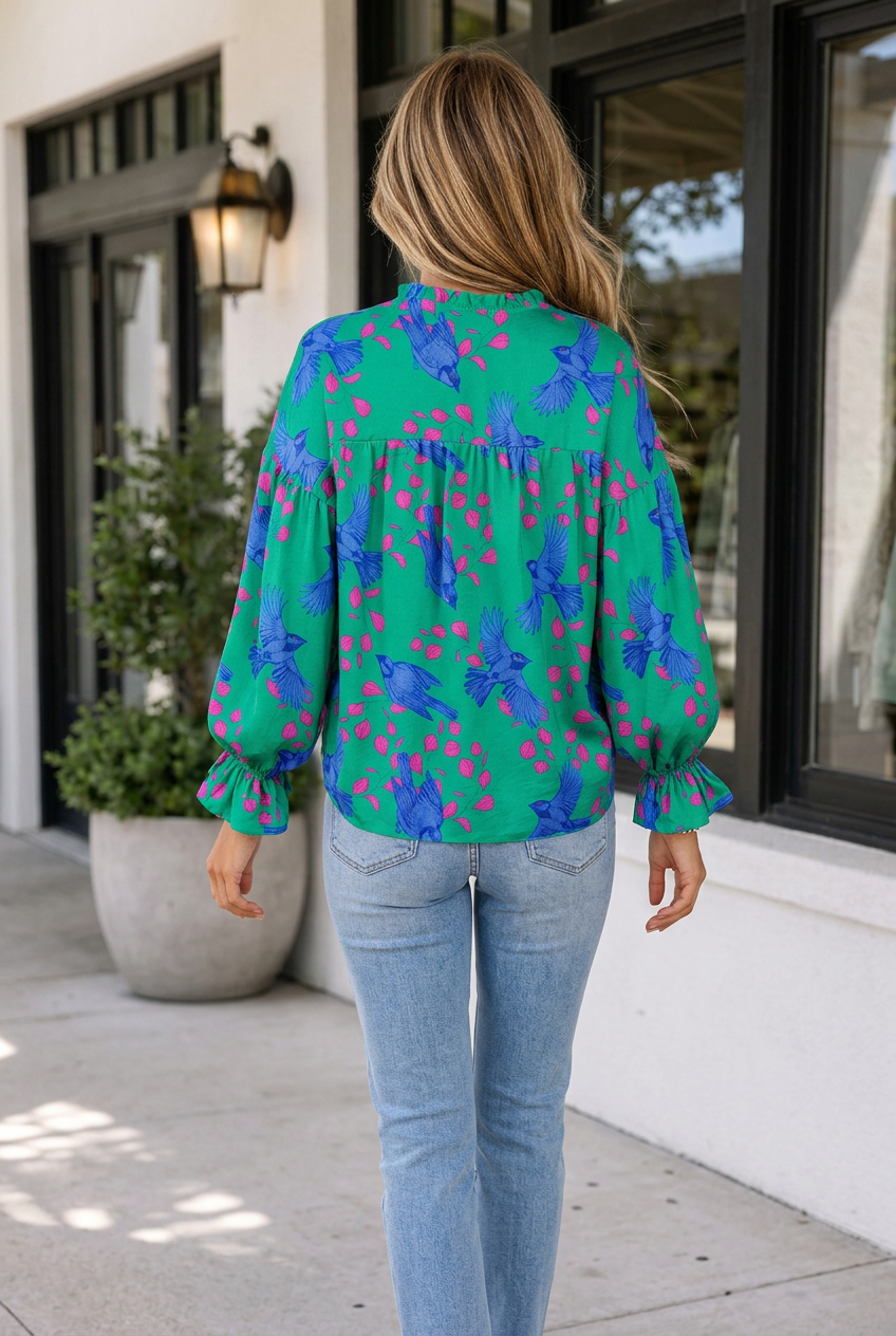 Diane Half Sleeve Shift Blouse-1