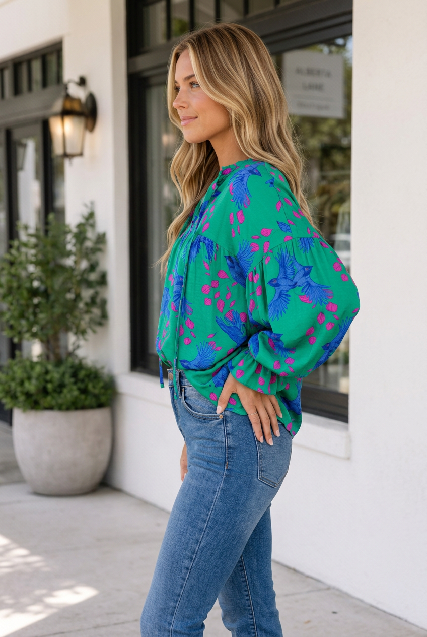 Diane Half Sleeve Shift Blouse-2