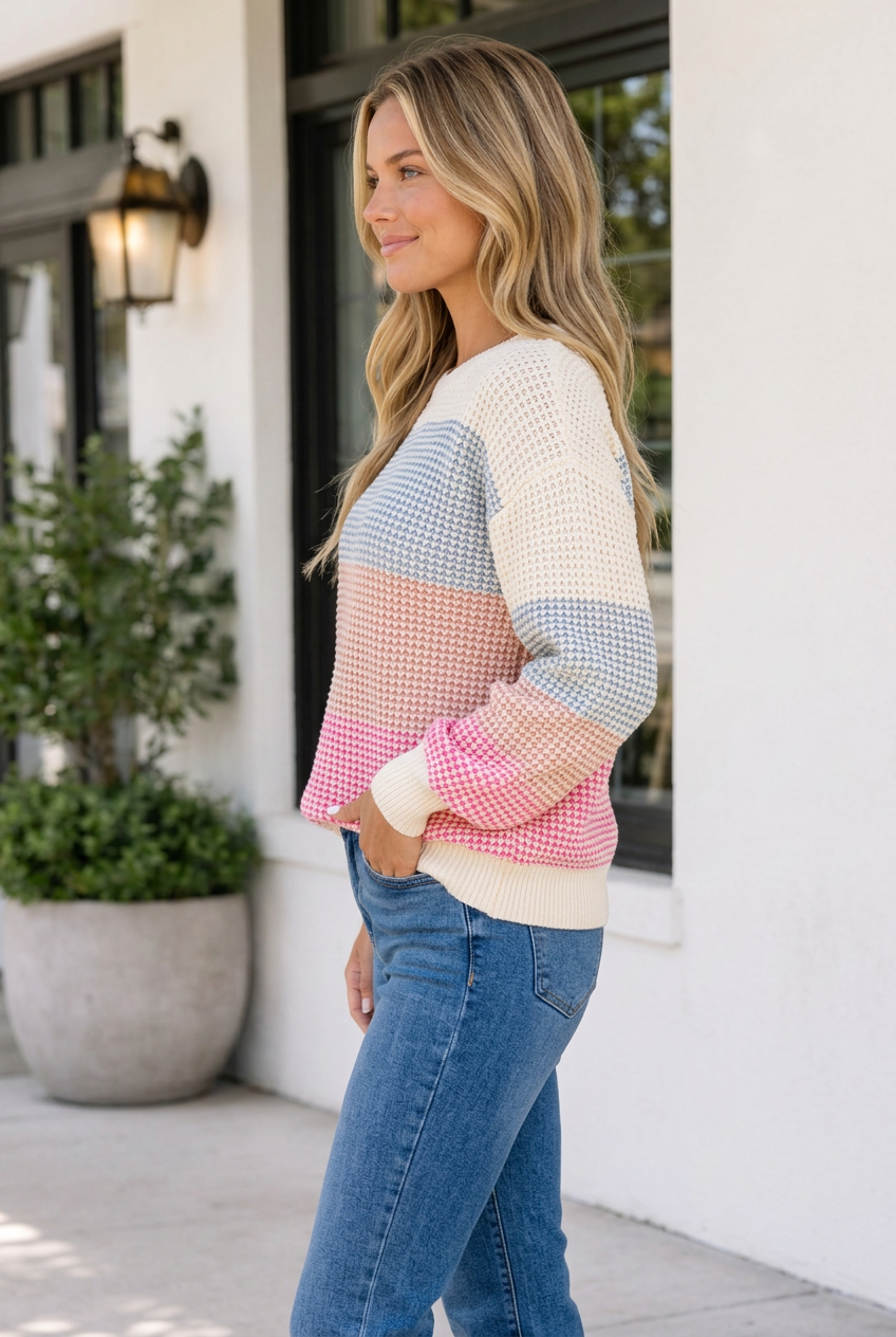 Mya Sleeve Pullover Sweater Long Sleeve Top-2