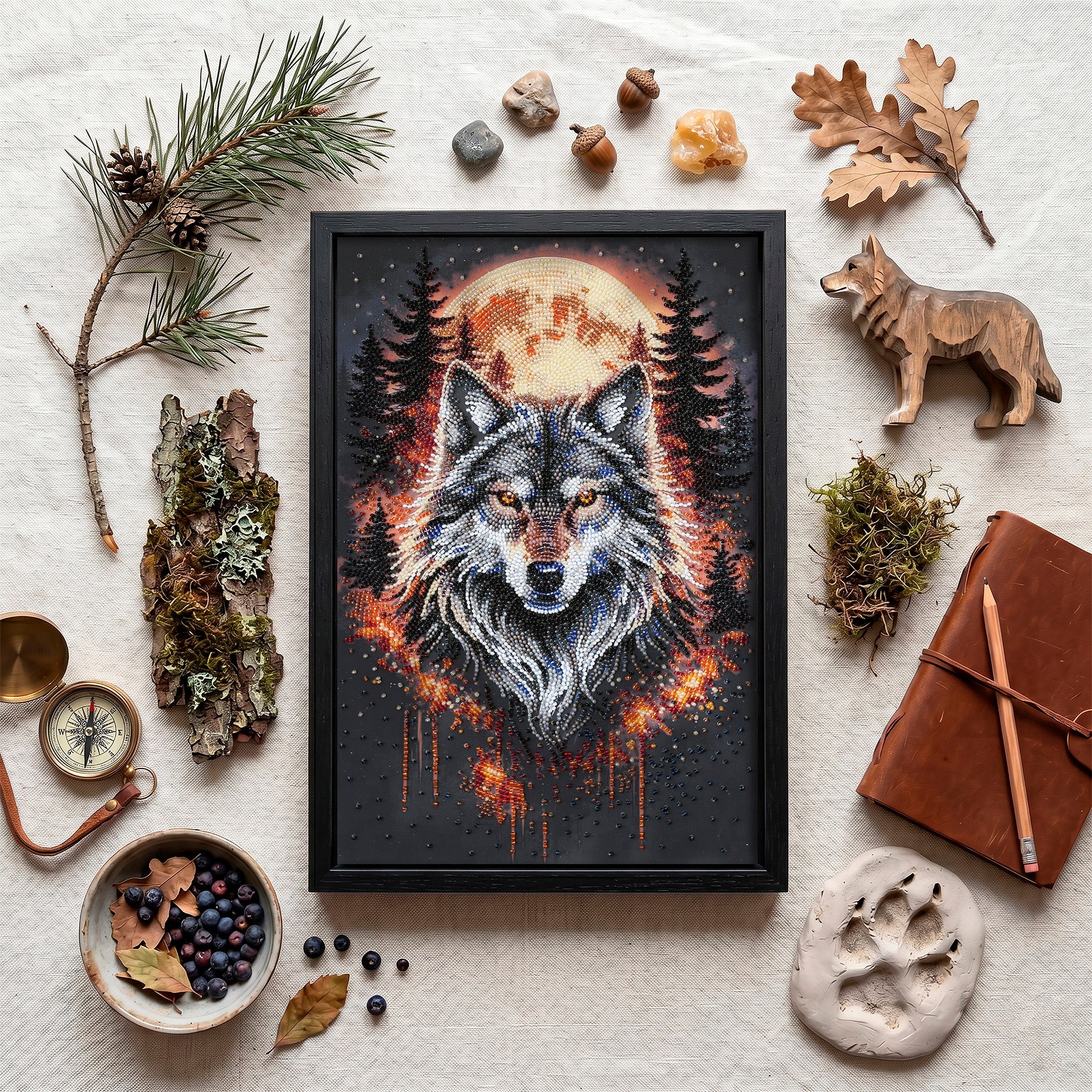 Main Bead Embroidery Kit - Alpha Wolf AB-981-1