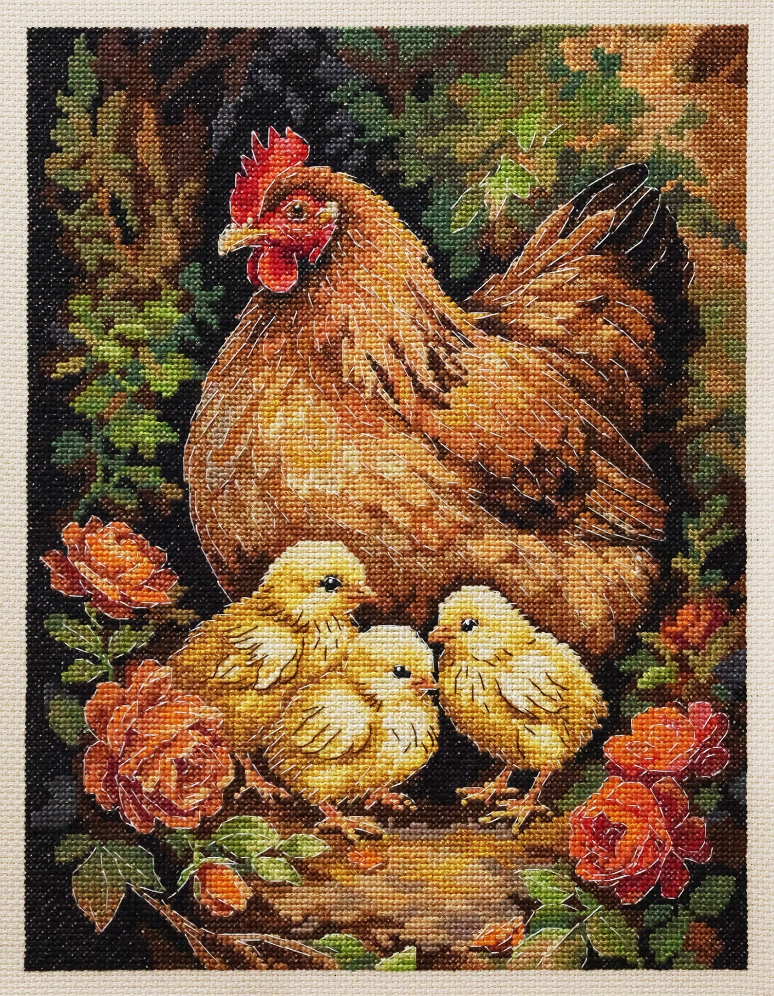 Cross-stitch kit - Hen in the Yard AH-326-0