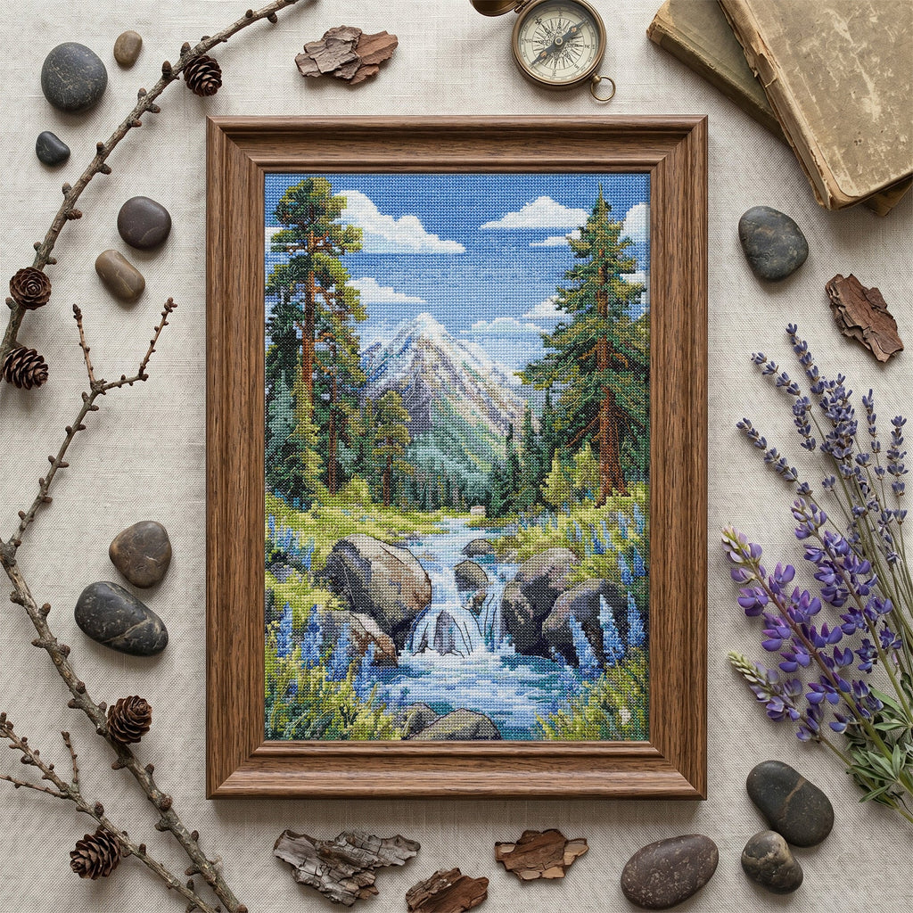 Cross-stitch kit - Faraway mountains AH-334-1