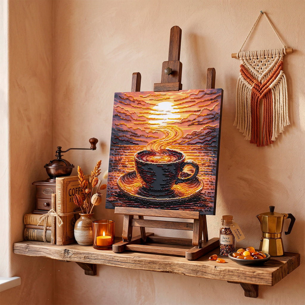 Mid-sized bead embroidery kit - Fragrant Coffee AMB-144-2