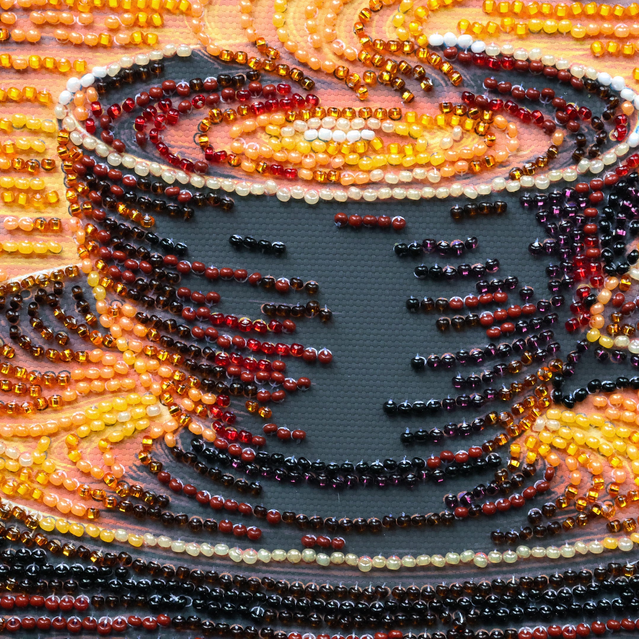 Mid-sized bead embroidery kit - Fragrant Coffee AMB-144-4