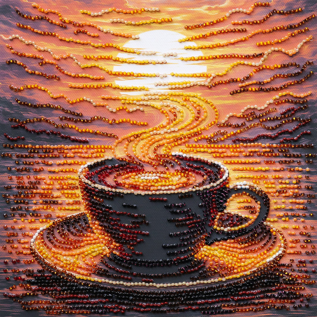 Mid-sized bead embroidery kit - Fragrant Coffee AMB-144-0