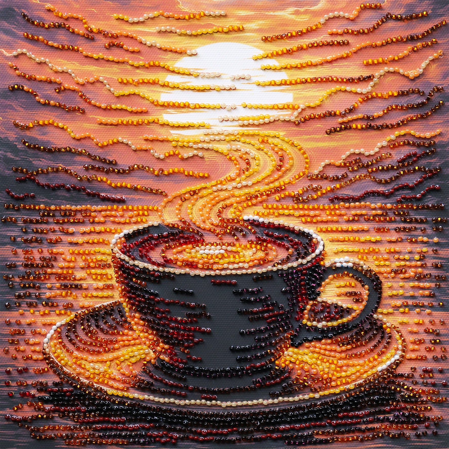 Mid-sized bead embroidery kit - Fragrant Coffee AMB-144-0