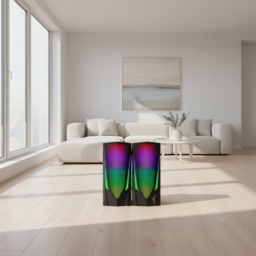 beFree Sound 2.0 Computer Gaming Speakers w/ LED RGB Lights