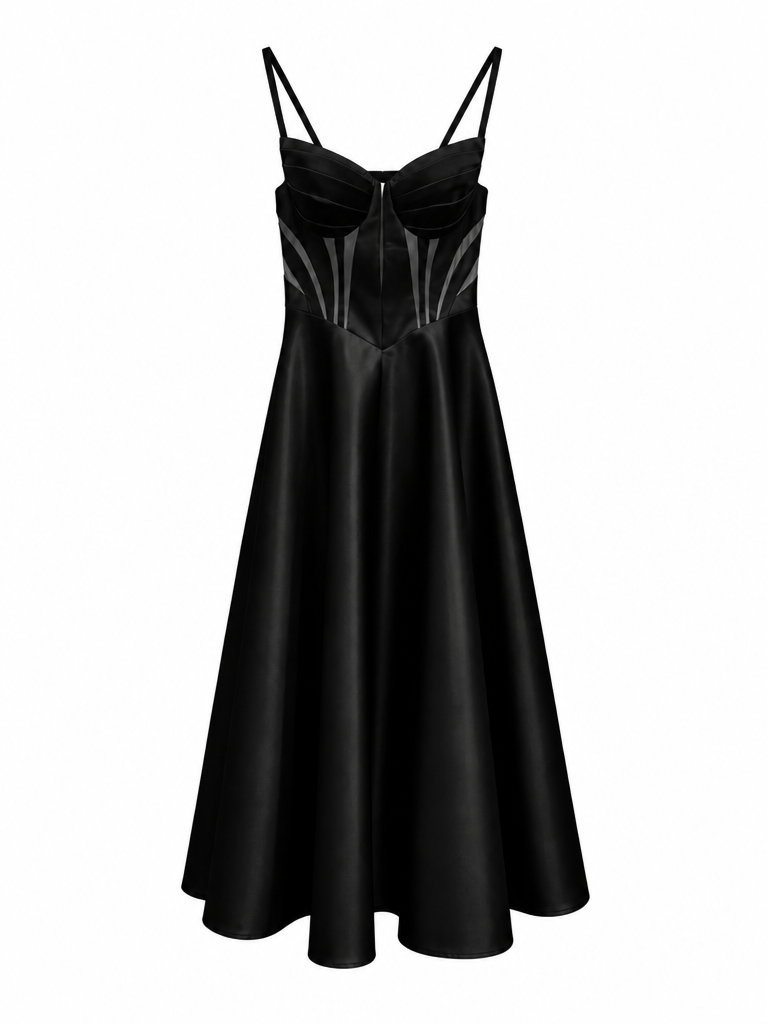 Elegant Waist Cinching Maxi Dress