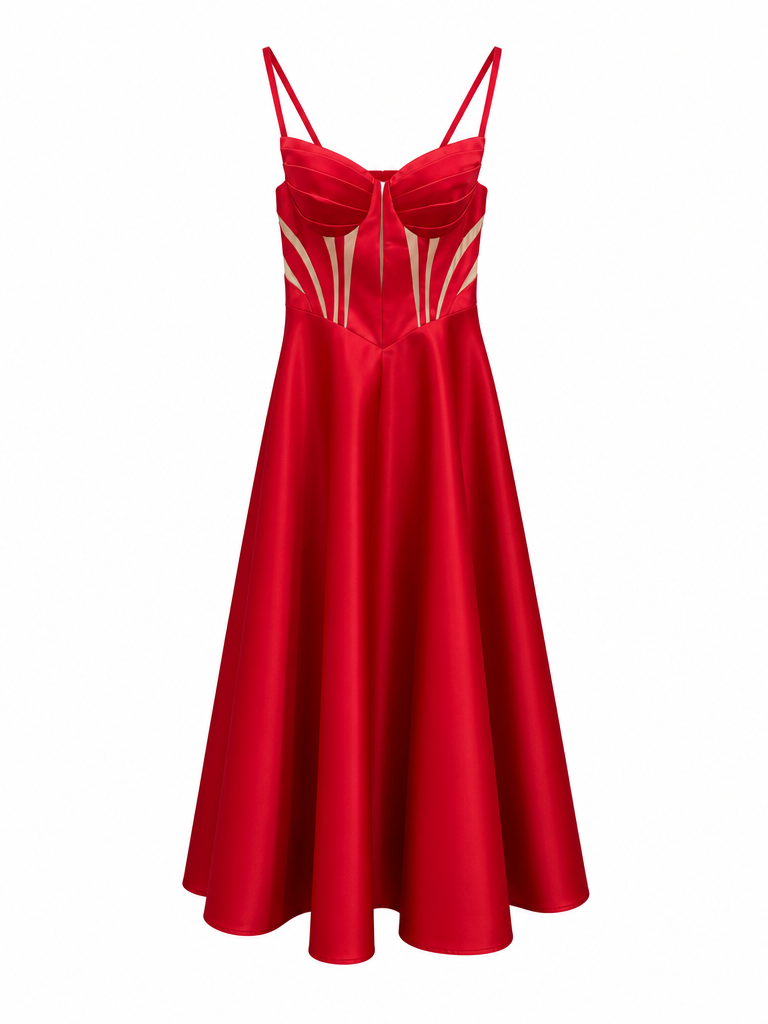 Elegant Waist Cinching Maxi Dress