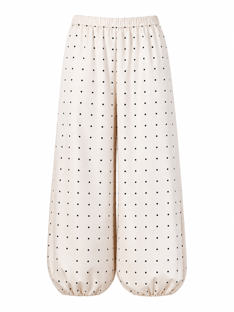 Radiant Polka Dot Satin Pants