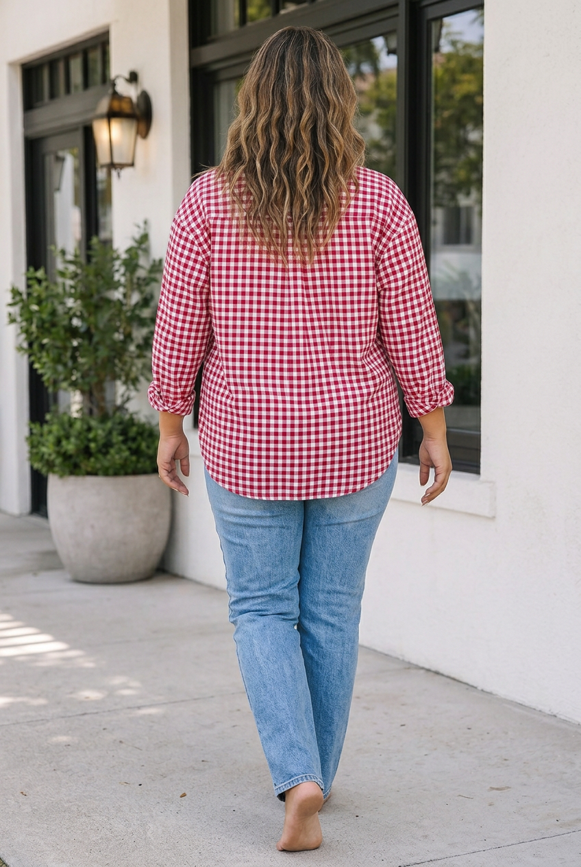 Rhea Loose Fit Shirt Long Sleeve PLUS Top-1