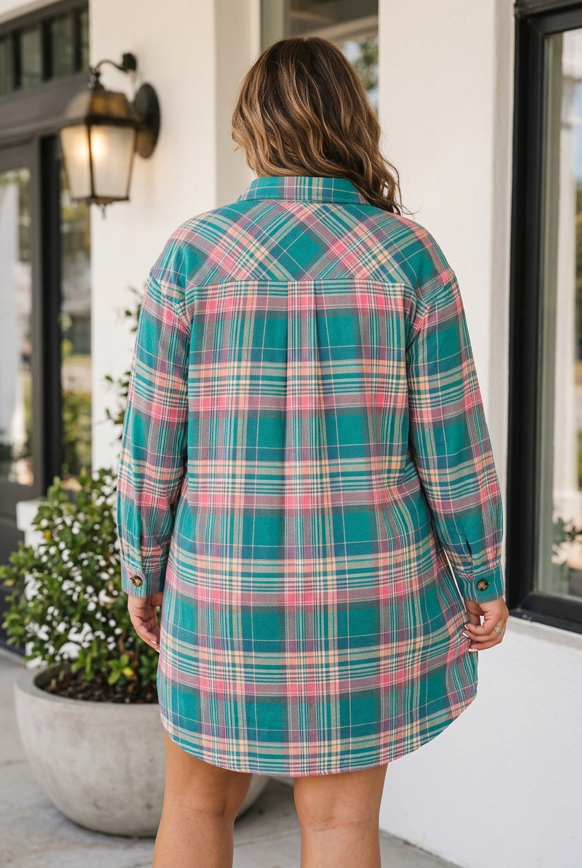 Kyleigh Shift Long Sleeve PLUS Dress-1