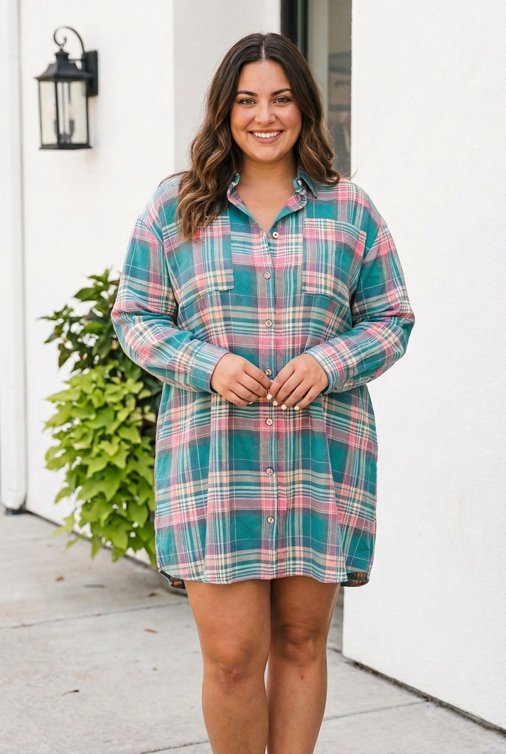 Kyleigh Shift Long Sleeve PLUS Dress-0