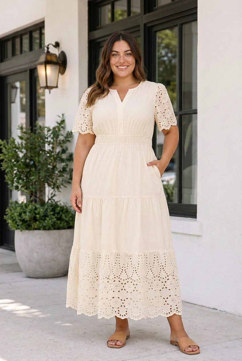 Geraldine Sleeve Maxi PLUS Dress-0