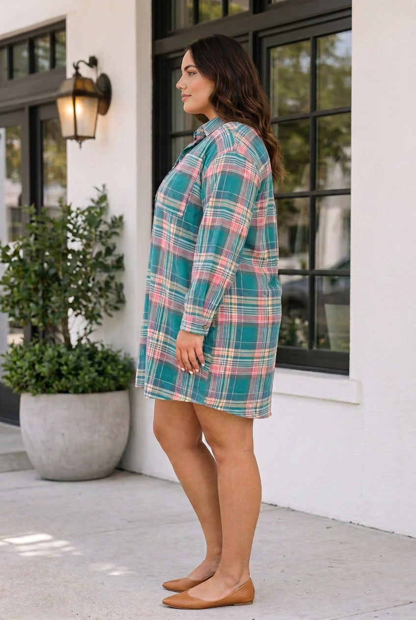 Kyleigh Shift Long Sleeve PLUS Dress-2