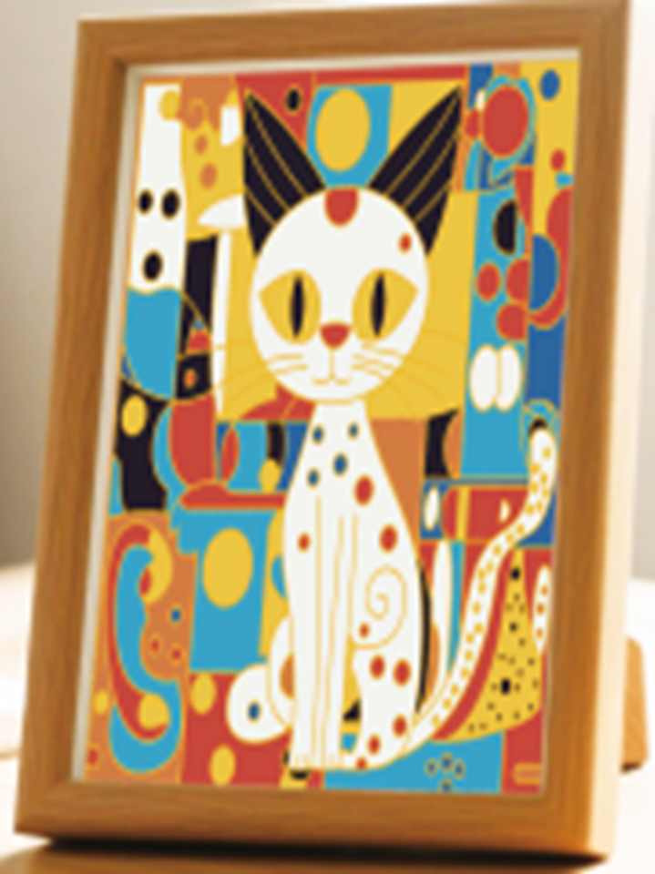 Abstract Cat Cloisonne Art Kit F07AM3-19-2-3