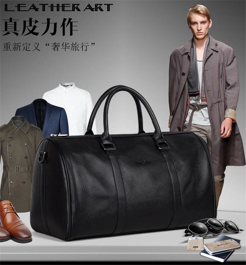 Genuine Leather Travel Duffle Bag