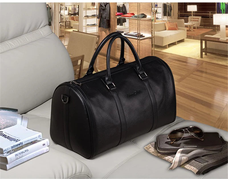 Genuine Leather Travel Duffle Bag