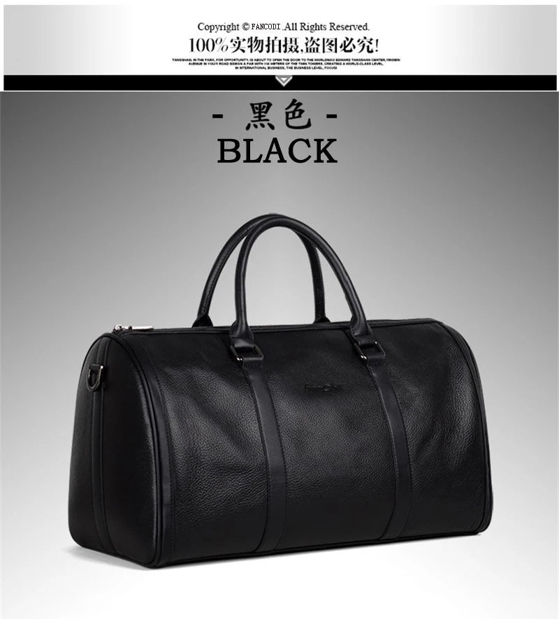 Genuine Leather Travel Duffle Bag
