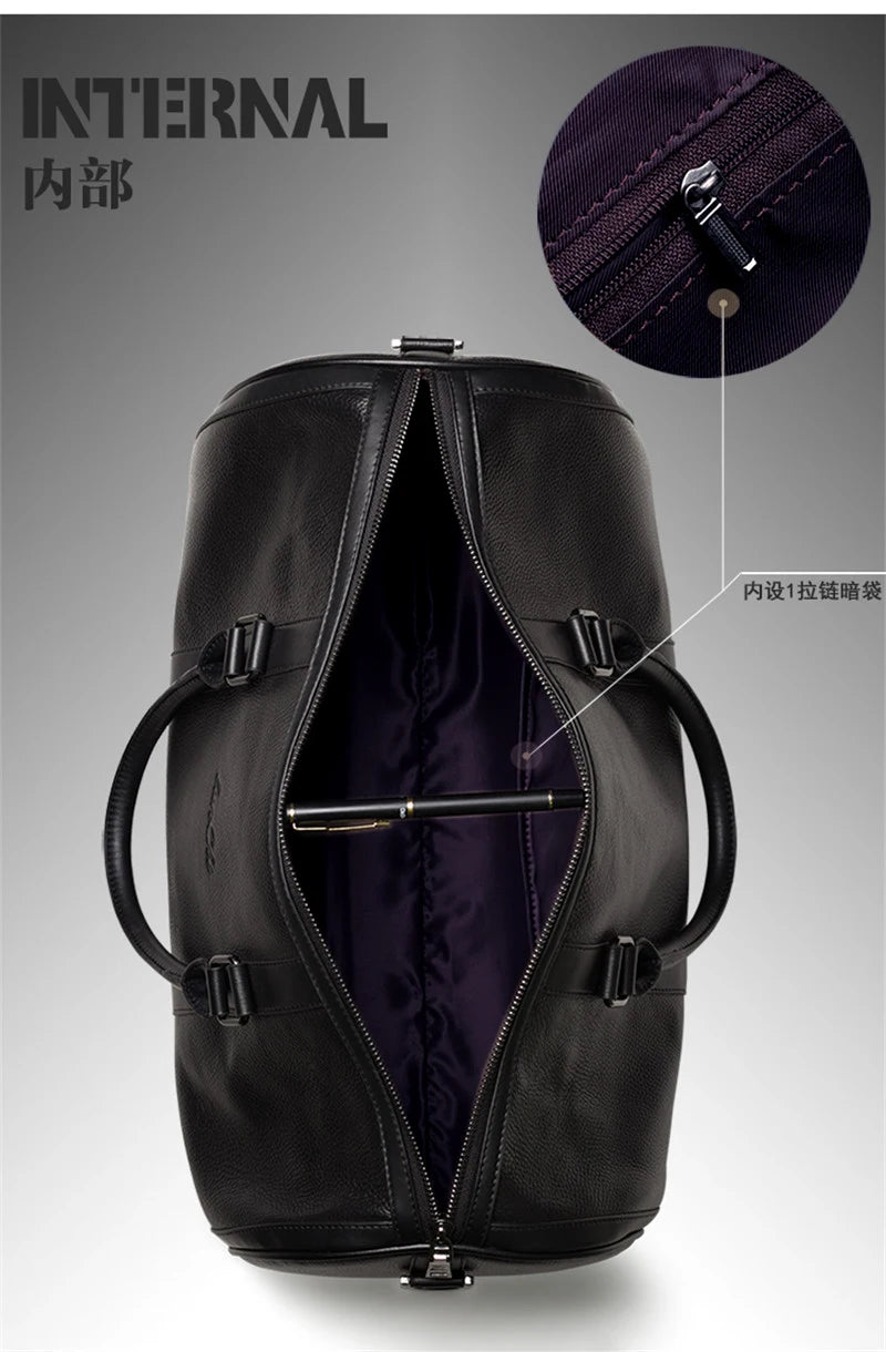 Genuine Leather Travel Duffle Bag