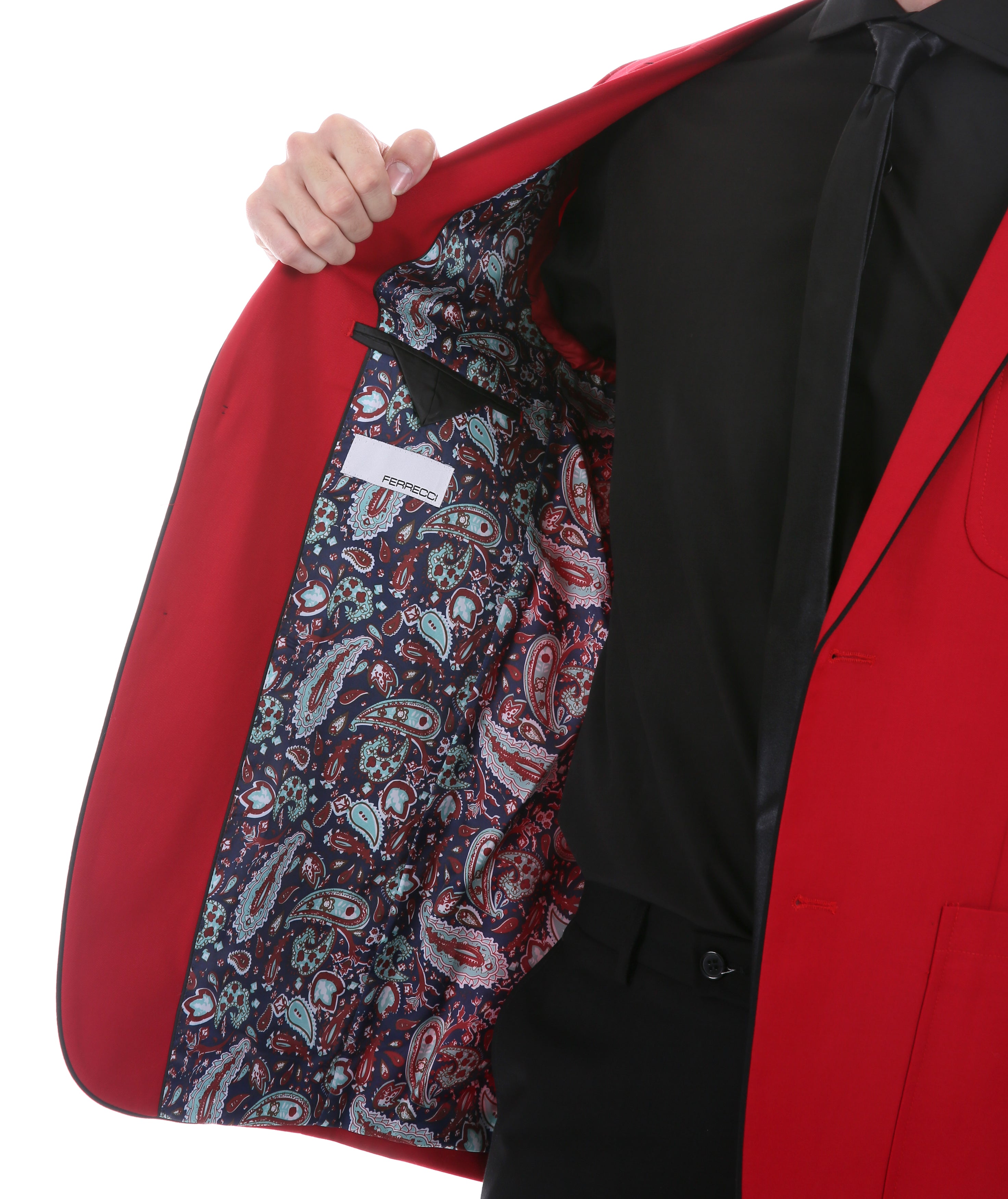 Mens Porter Red Slim Fit Blazer-4