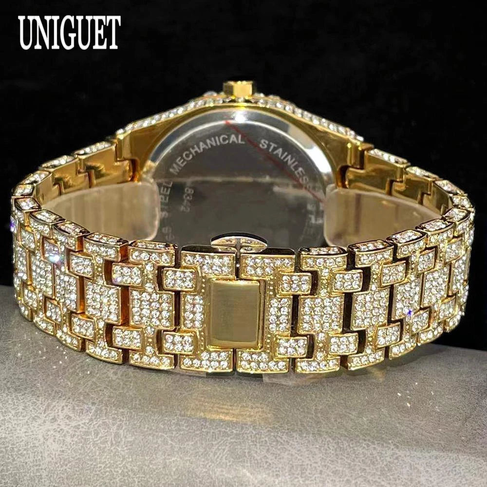 Men's Stainless Steel Quartz Watch with Luminous Hands