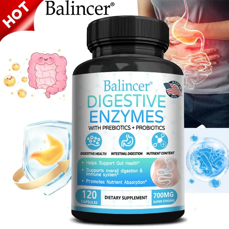 SB9ApexShop 3-in-1 Probiotic Prebiotic & Digestive Enzyme Capsules – Gut Health, Immunity & Digestion Support