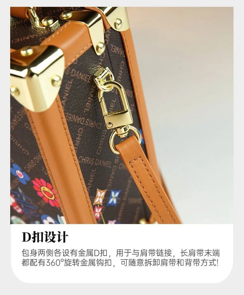 Women's Genuine Leather Box Shoulder Bag