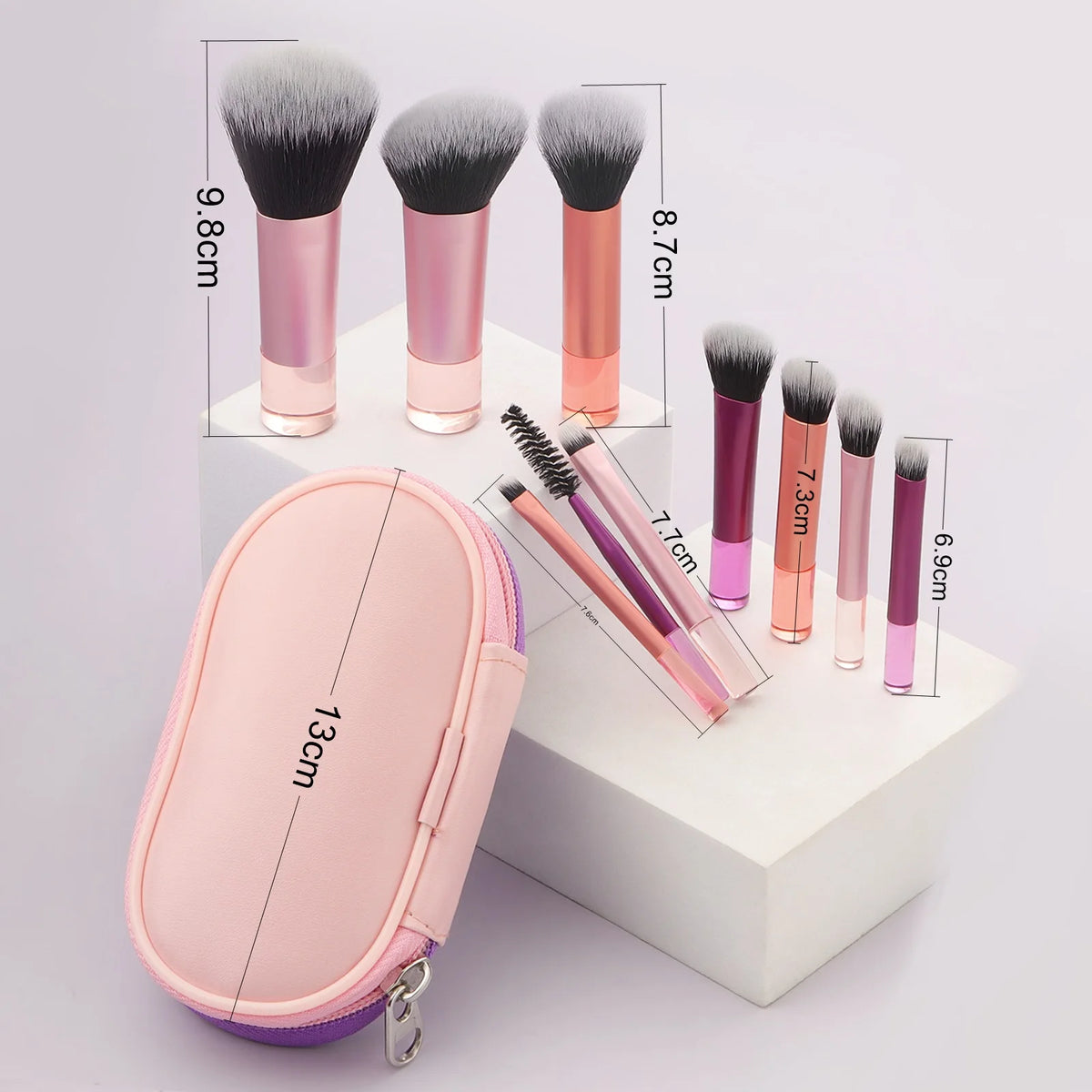 Makeup Brush Set with Storage Bag – Mini Travel-Friendly Professional Brushes