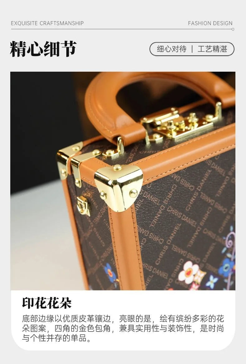 Women's Genuine Leather Box Shoulder Bag